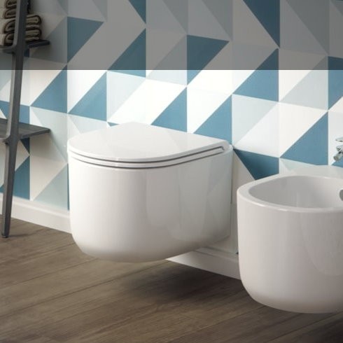 Wand-WC und Bidet Serie Giò Evolution | Soft Close Sitz | Ausführung weiß 