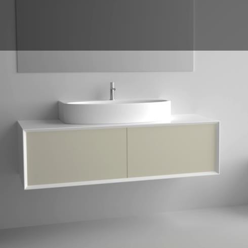 GSG | Milano | Unterschrank für Aufsatzwaschbecken mit 2 Auszügen | 140cm (ohne Waschbecken)