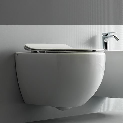 Axa Wand-WC Glomp | spülrandlos | 52cm | mit WC-Sitz weiß