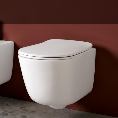 Axa Wand-WC Eva | spülrandlos | 55cm | mit WC-Sitz | weiß matt