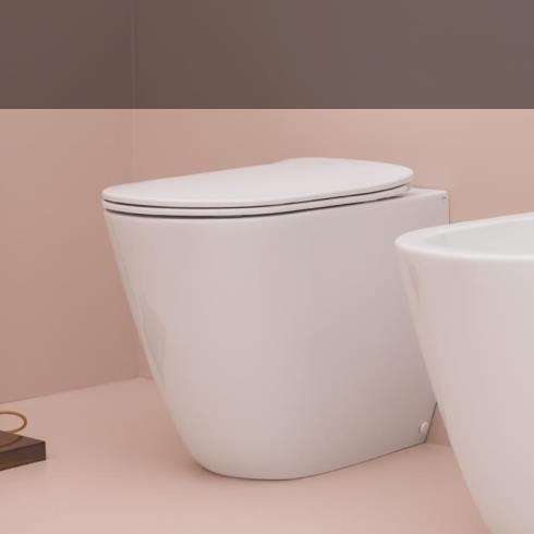 Axa Stand-WC Serie Eva | spülrandlos | 55cm | mit WC-Sitz | weiß glänzend