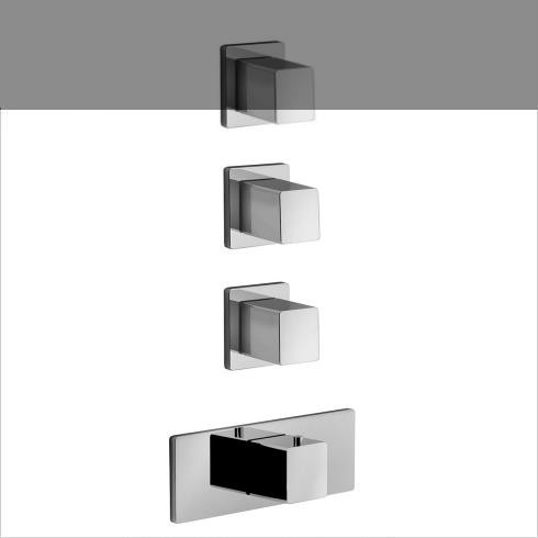 3-Wege-Unterputzthermostat Mint | vertikal | chrom