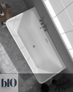 Banos10 | Wand-Badewanne Kessel | weiß | 170x90