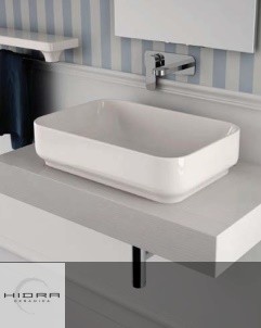 Aufsatz-Waschschale Giò 40 | weiß auf Unterkonsole Mensola