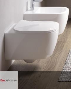 Wand-WC Serie Faster Rimless | Soft Close Sitz "Slim" | Ausführung weiß | spülrandlos