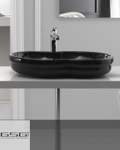 GSG | Time | klassische Aufsatz-Waschschale | 65cm | schwarz glänzend