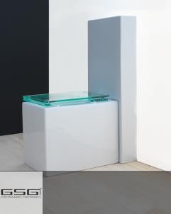 Stand-WC mit Spülkasten | Serie Glass | transparenter WC-Sitz