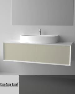 GSG | Milano | Unterschrank für Aufsatzwaschbecken mit 2 Auszügen | 140cm (ohne Waschbecken)