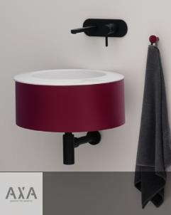 Axa Ceramica | Skyland 48 | wandmontiertes Waschbecken  mit Edelstahlblende HUG