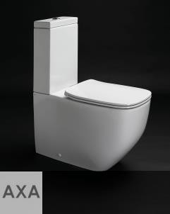 Axa Stand-WC mit Spülkasten White Jam | spülrandlos | 70cm | mit WC-Sitz weiß