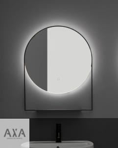 Wandspiegel mit Beleuchtung und Ablage | 60cm | rund