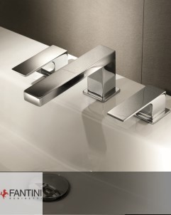 Fantini Waschtischmischer für Waschbecken mit drei Hahnlöchern Serie Mint | chrom