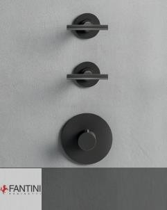 Fantini 2 Wege Thermostat Sailing vertikale Anordnung | Matt Gun Metal PVD
