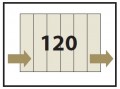 Anschlussschema 120 | Vorlauf: links unten | Rücklauf: rechts unten