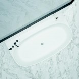 Banos10 | Wand-Badewanne Zhara | mineralguss weiß | 175x91 mit Luftmassagesystem