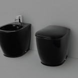Stand-WC und Bidet Serie Azuley | schwarz | Soft Close Sitz