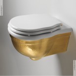 Hidra | klassisches Wand-WC Ellade | weiß/gold | Dekor Peel (057)