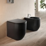Stand-WC und Stand-Bidet Serie Giò Evolution | Soft Close Sitz | Ausführung schwarz matt 
