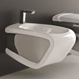 Hidra | Wandbidet Hi-Line | weiß mit silbernen Seiten