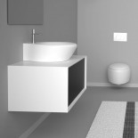 GSG | Milano | Unterschrank für Aufsatzwaschbecken mit 1 Auszug | 100cm (ohne Waschbecken)