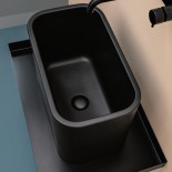 Waschbecken Cosa H.35 | Aufsatzwaschbecken auf Schubladenkonsole | schwarz matt