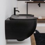 Axa Wand-WC Glomp | spülrandlos | 46cm | mit WC-Sitz | schwarz matt