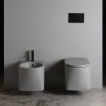 Axa Wand-WC und Bidet DP | spülrandlos | 50cm | mit WC-Sitz | grau matt