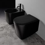 Axa Wand-WC und Bidet DP | spülrandlos | 50cm | mit WC-Sitz | schwarz matt
