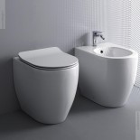 Axa Stand-WC mit Bidet Glomp | spülrandlos | 51cm | mit WC-Sitz weiß