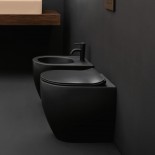Axa Stand-WC mit Bidet Glomp | spülrandlos | 51cm | mit WC-Sitz | schwarz matt