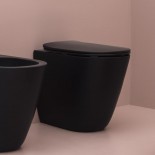 Axa Stand-WC Serie Eva | spülrandlos | 55cm | mit WC-Sitz | schwarz matt