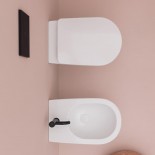 Axa Stand-WC und Bidet Serie Eva | spülrandlos | 55cm | mit WC-Sitz | weiß glänzend