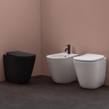 Axa Stand-WC und Bidet Serie Eva | spülrandlos | 55cm | mit WC-Sitz |