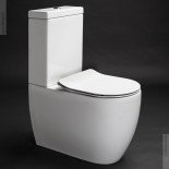 Axa Stand-WC mit Spülkasten Glomp | spülrandlos | 66cm | mit WC-Sitz weiß