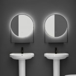 Wandspiegel mit Beleuchtung und Ablage | 60cm | rund