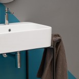 AxaOne wandstehender Doppel-Waschtisch Cosa | Becken weiß glänzend mit 2 Auszügen 