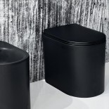 Axa Stand-WC Delano | spülrandlos | 54cm | mit WC-Sitz | schwarz matt
