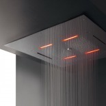 Regenbrause mit Wasserfall und Nebeldüsen und LED-Licht | 95x95 cm