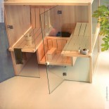 Effegibi | Sauna Air Corner 80 | natürliches Espenholz